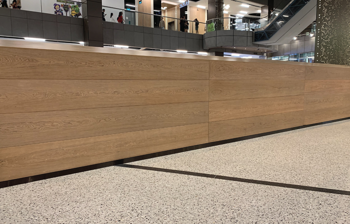 Onewood Decorative Wall Cladding at Shopping Mall