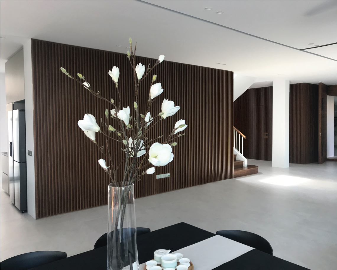 Onewood Decorative Wall Cladding Timber Strips at Private House