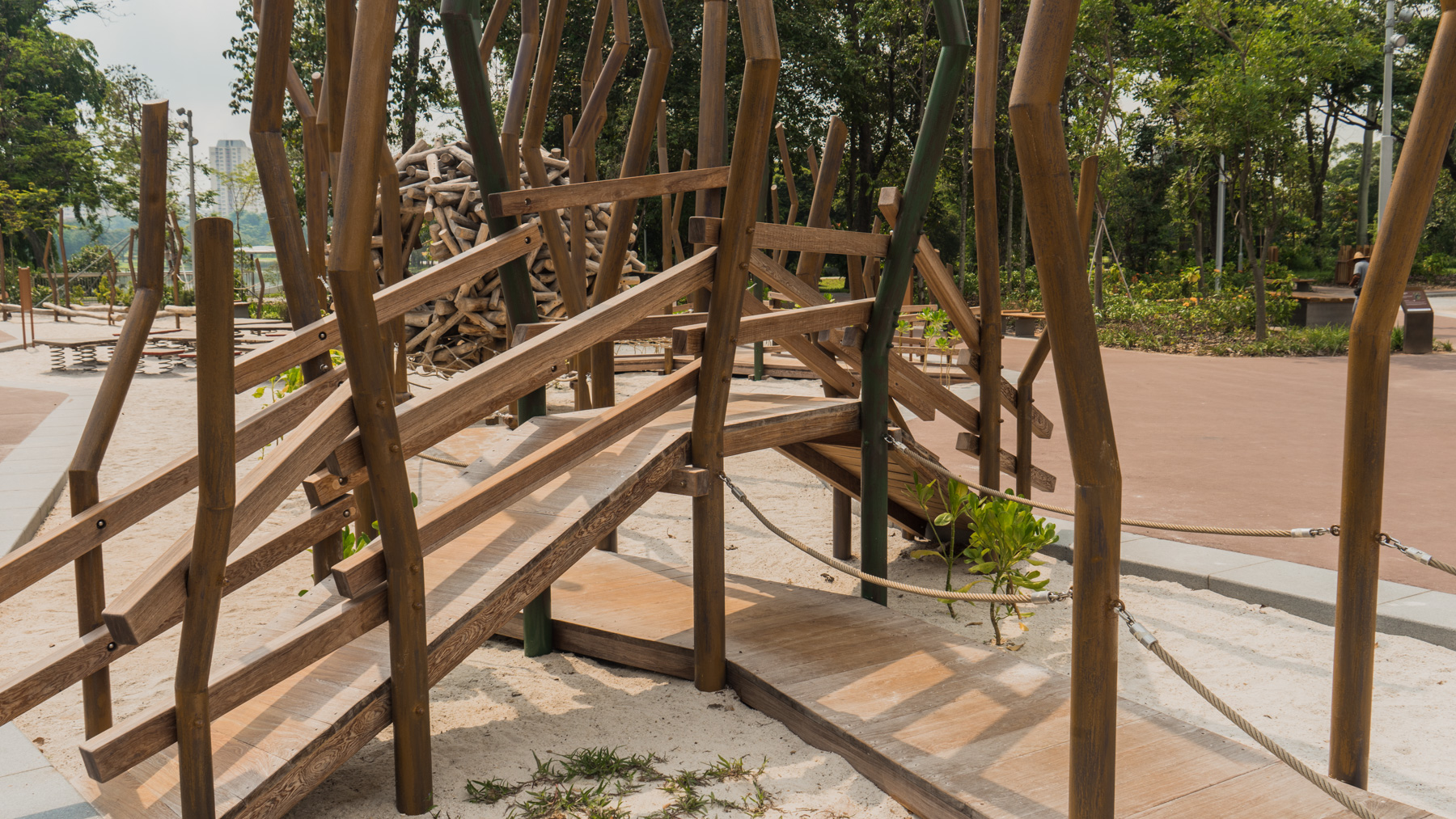 Onewood Decking Platform Bridge Children Playground