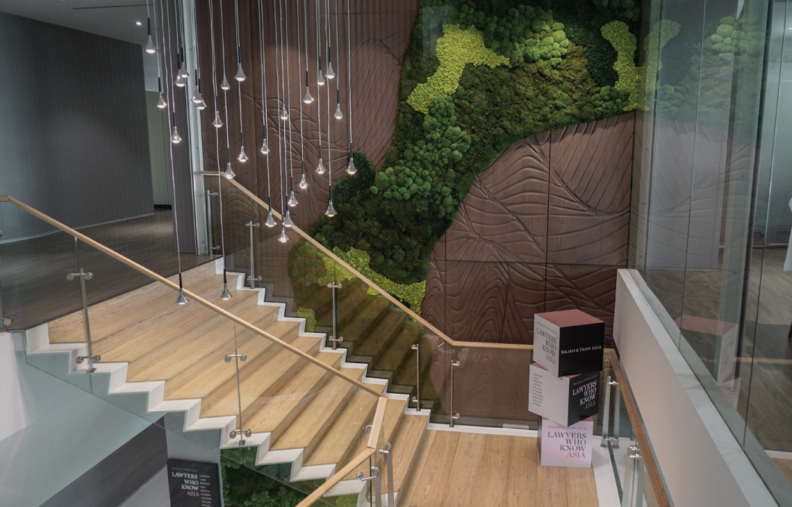 Onewood staircase tread and riser at Rajah & Tann Asia Office